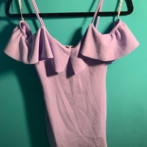 Lilac Bodycon Off The Shoulder Dress